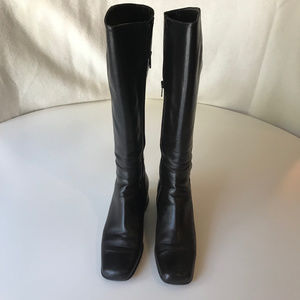 SANDINI BRAND, SIDE-ZIP, BROWN BOOTS, (SIZE 8M)